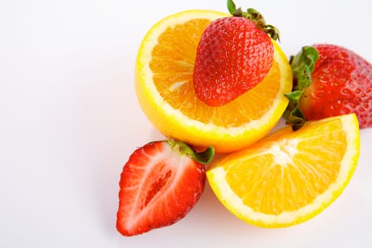 Fruit on white background