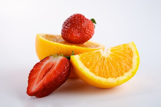 Fruit on white background