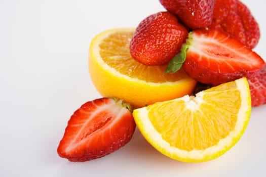 Fruit on white background