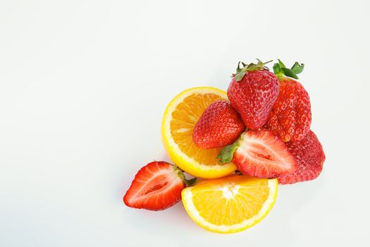 Fruit on white background