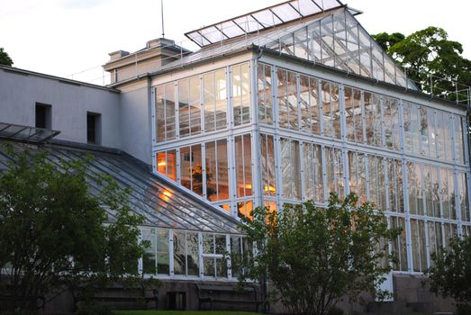 The greenhouse at The University Botanical Garden in Oslo, Norway. It is administrated by the University of Oslo.