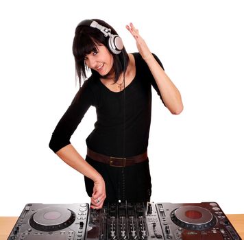 beautiful girl dj play music