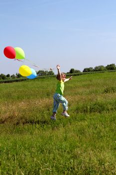 little girl running