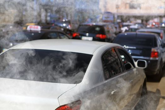 pollution of environment by combustible gas of car