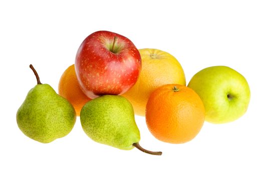 Fruits on a white background