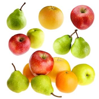 Fruits on a white background