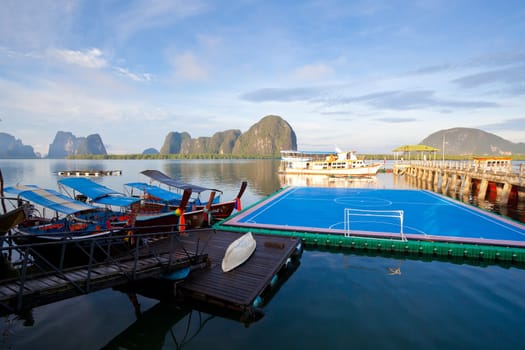 view of soccor court on the sea in Thailand