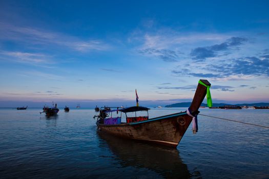 boats on the sea in Southern of Thailand