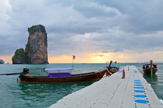 boat on the sea in Southern of Thailand