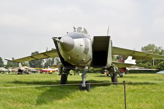 KYIV, UKRAINE- MAY 16: Mig-25 Foxbat  s interceptor and reconnaissance aircraft  at State Aviation Museum  on May 16, 2012 in Kyiv, Ukraine