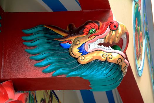 Colorful dragon statues