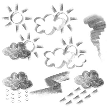 weather forecast icon charcoal drawing