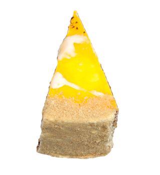 orange cake isolated on white background 