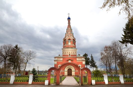 beautiful historical orthodox church in Western Ukrainian village