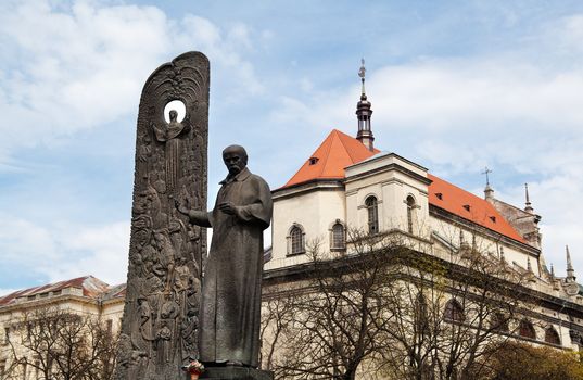 monument of poet Taras Shevchenko in Lviv city