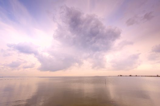 view on sea with sky with nice clouds