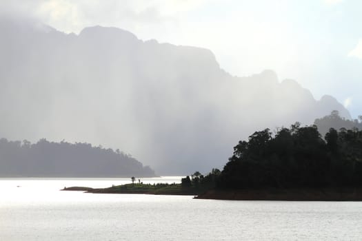 Khao Sok mountain and lake in thailand