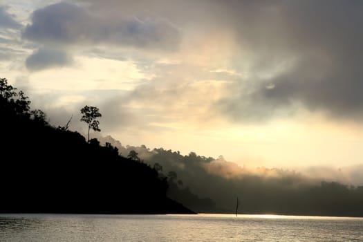 Khao Sok mountain and lake in thailand