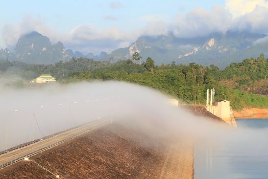 Beautiful landscape of   Ratchaprapha dam, Thailand