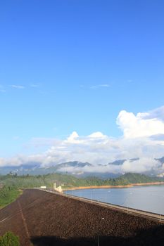 Beautiful landscape of   Ratchaprapha dam, Thailand