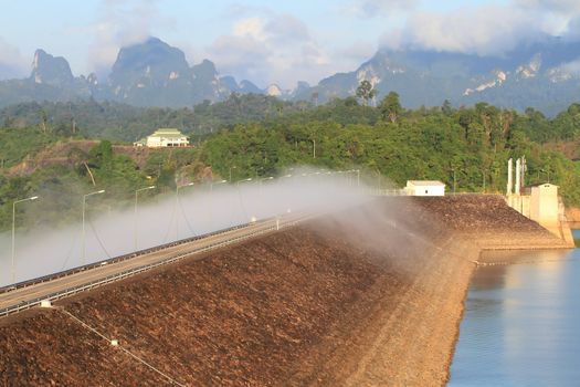 Beautiful landscape of   Ratchaprapha dam, Thailand