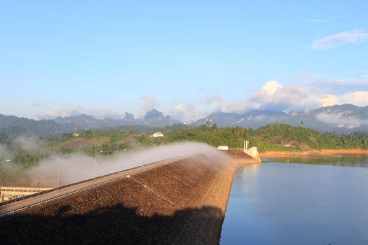 Beautiful landscape of   Ratchaprapha dam, Thailand