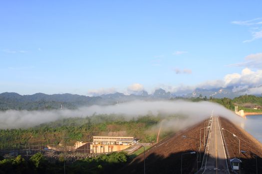 Beautiful landscape of   Ratchaprapha dam, Thailand