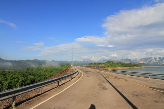 Beautiful landscape of   Ratchaprapha dam, Thailand