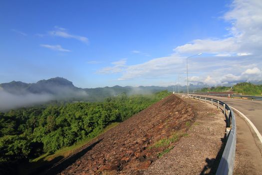 Beautiful landscape of   Ratchaprapha dam, Thailand