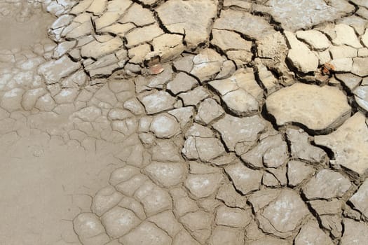 Dry soil in arid areas