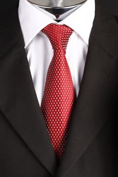 Red tie and white shirt