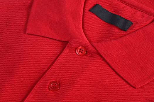 Red poloshirt close up