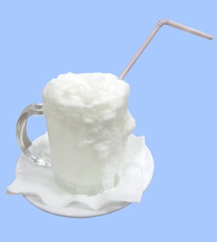 Susurluk buttermilk foamy   Isolated blue background