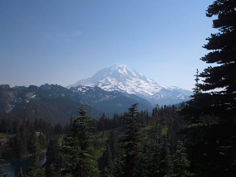 A photograph of a mountain landscape.