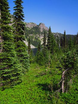 A photograph of mountain scenery.