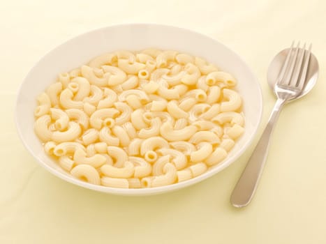 close up of a bowl of macaroni soup