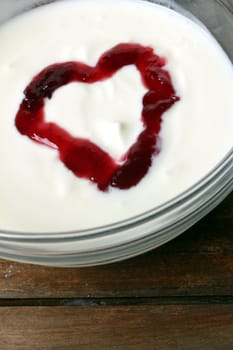 heart shaped fruit yogurt