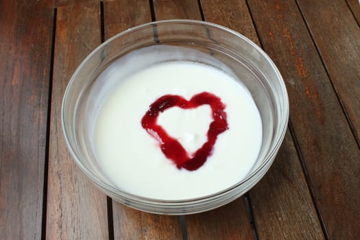 heart shaped fruit yogurt