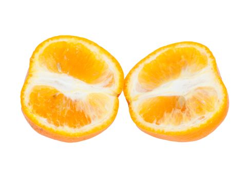 fresh mandarin with leaf isolated on white 