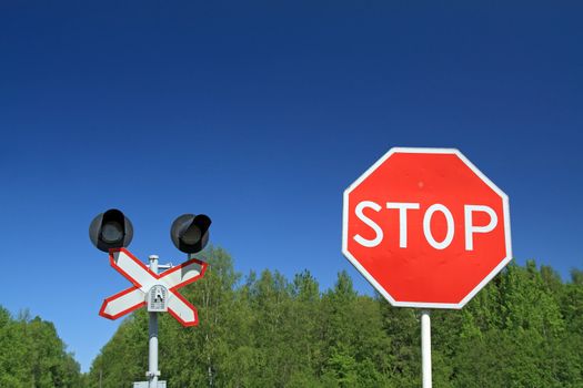 traffic sign on railway stations