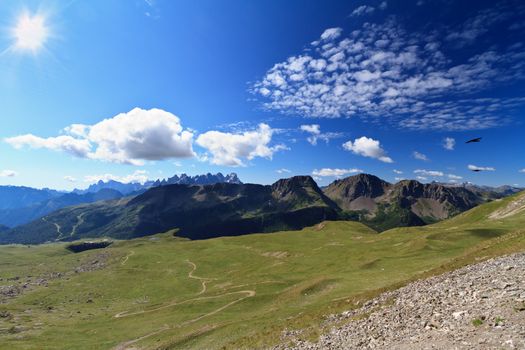 Aerial view of San Pellegrino valley, Trentino, Italy