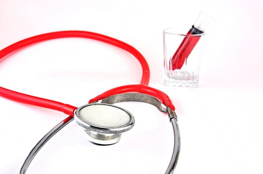 Stethoscope on a white background