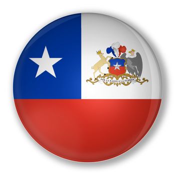 Illustration of a badge flag of Chile with shadow