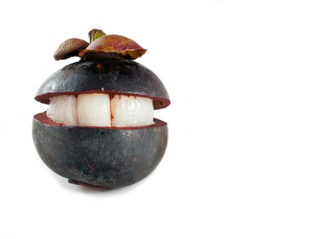 Concept  of smile on mangosteen