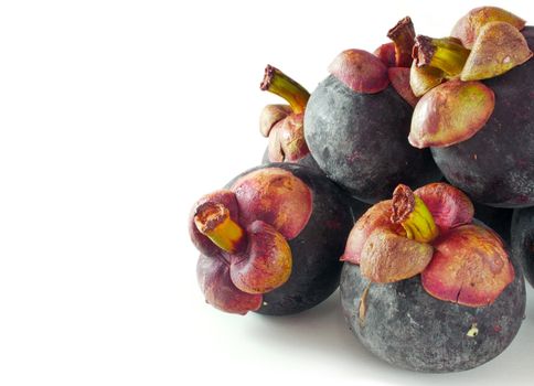 Mangosteen fruit on white background