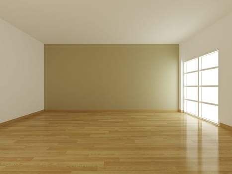 Empty interior room and window open