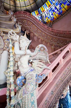 Thai style angel statue in Erawan museum,Thailand