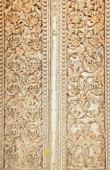 Old gold door of Thai style as background