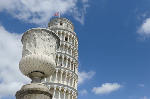 A famous roman masterpiece in the famous piazza dei miracoli in Pisa
