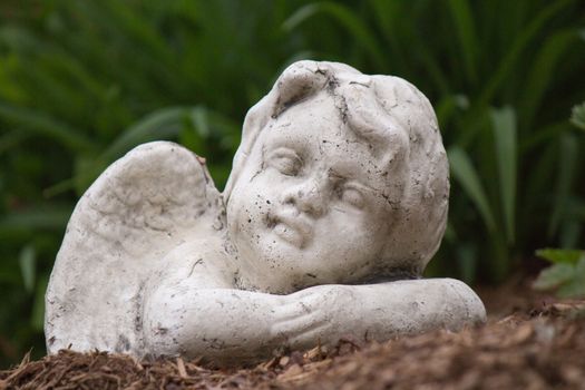 Angel decoration in the backyard.